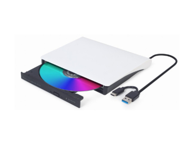 Ārējais diskdzinis Gembird External USB CD DVD drive White