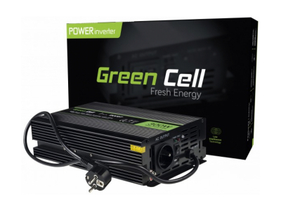 Strāvas pārveidotājs Green Cell 12V to 230V 300W/ 600W Pure Sine wave