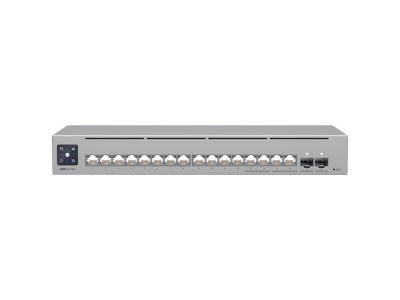 Ubiquiti 16-port, Layer 3 Etherlighting switch 2.5 GbE and versatile mounting options, 4x 2.5 GbE RJ45 ports, 12x GbE RJ45 ports, 2x 10G SFP+ ports USW-PRO-MAX-16-EU