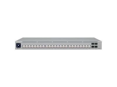 Ubiquiti Layer 3 Etherlighting switch USW-PRO-HD-24-EU, (22) 2.5 GbE, (2) 10 GbE ports, (4) 10G SFP+ ports. DC power backup ready USW-PRO-HD-24-EU