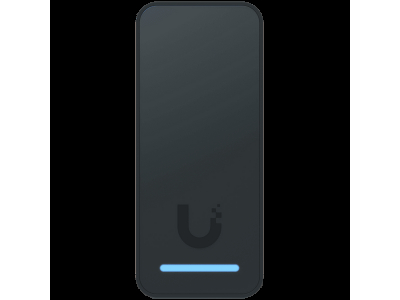 Compact, second-generation NFC card reader and request-to-exit device that supports hand-wave door unlocking. UA-G2-BLACK