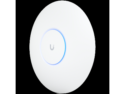 UBIQUITI U6 Pro; WiFi 6; 6 spatial streams; 140 m² (1,500 ft²) coverage; 350+ connected devices; Powered using PoE; GbE uplink. U6-PRO