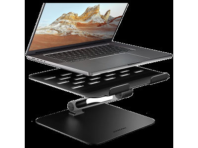 STND-LQB stand for notebooks and tablets. Aluminum HQ stand for laptops size 10-17.3. Adjustable height and angle. Black. STND-LQB