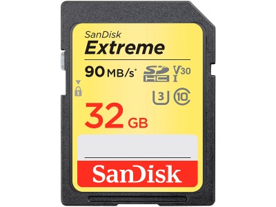 SANDISK Extreme 32GB Memory Card up to 100MB/s, UHS-I, Class 10, U3, V30 SDSDXVT-032G-GNCIN