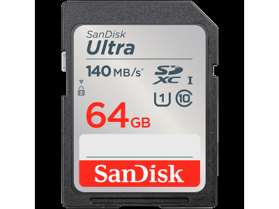 SANDISK Ultra 64GB SDXC Memory Card 140MB/s SDSDUNB-064G-GN6IN