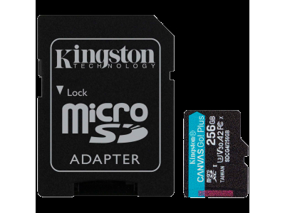 Kingston 256GB microSDXC Canvas Go Plus Gen4 200MB/s A2 U3 V30 Card + Adapter SDCG4/256GB