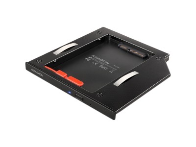 AXAGON RSS-CD09 2.5'' SSD/HDD caddy into DVD slot, 9.5 mm, LED, ALU RSS-CD09