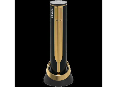 Prestigio Maggiore, smart wine opener, 100% automatic, opens up to 70 bottles without recharging, foil cutter included, premium design, 480mAh battery, Dimensions D 48*H228mm, black + gold color. PWO104GD