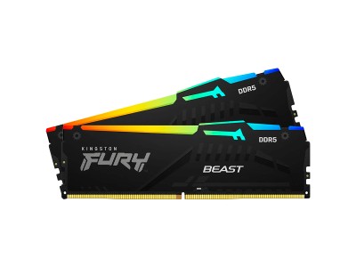 Kingston 32GB 6400MT/s DDR5 CL32 DIMM (Kit of 2) FURY Beast RGB EXPO KF564C32BBEAK2-32