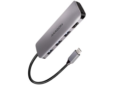 Axagon Multi port USB 3.2 Gen 1 hub. HDMI, card reader and three USB-A outputs. Cable USB-C 20 cm. HMC-HCR3A