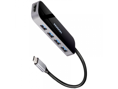 Axagon Multi port USB 3.2 Gen 1 hub. HDMI, four USB-A outputs and Power Delivery. Kabel USB-C 20cm. HMC-6H4A