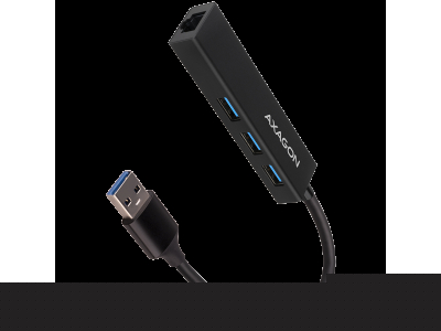 AXAGON HMA-GL3A 3x USB-A + GLAN, USB3.2 Gen 1 hub, metal, 20cm USB-A cable HMA-GL3A
