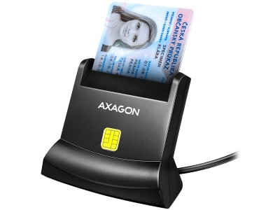 Universal desktop USB contact Smart/ID card reader with long USB-A cable. CRE-SM4N