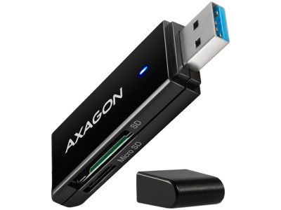 Axagon Slim super-speed USB 3.2 Gen 1 card reader with a direct USB-A connector. CRE-S2N