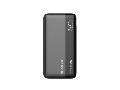 CANYON Power Bank PB-240, 25000mAh PD140W display power bank,Size160.0x82x27 mm Weight 508+-10g, Dark Grey CNS-CPB240