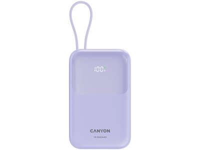 CANYON power bank OnPower 101 built-in cable 10000 mAh PD22.5W Purple CNS-CPB101PU