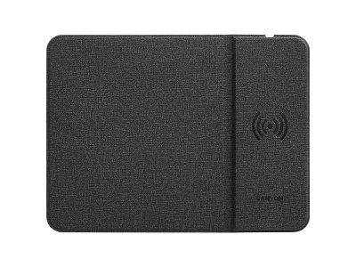 CANYON MP-W5, Mouse Mat with wireless charger, Input 5V/2A,9V2A Output 5W/7.5W/10W, 324*244*6mm, USB Type C cable length 1m, Black, 220g CNS-CMPW5