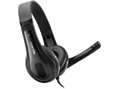 CANYON PC headset CHSU-1 PC Mic USB 2m Black CNS-CHSU1B