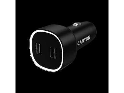 CANYON car charger OnDrive 60 PD 60W 2xUSB-C Black CNE-CCABR3CC