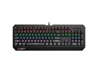 CANYON Hazard GK-6, Wired multimedia gaming keyboard with lighting effect, 108pcs rainbow LED, Numbers 104keys, EN double injection layout, cable length 1.8M, 450.5*163.7*42mm, 0.90kg, color black CND-SKB6-US