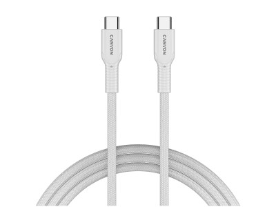 CANYON cable OnWire 60CL C-C 60W COLOR Braided 1m White CND-CCAP60AB10W