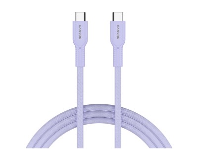 CANYON cable OnWire 60CL C-C 60W COLOR Braided 1m Purple CND-CCAP60AB10PU
