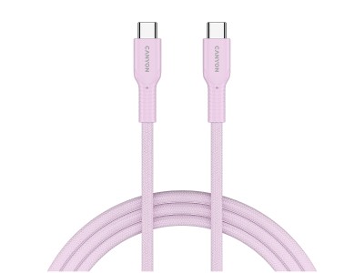 CANYON cable OnWire 60CL C-C 60W COLOR Braided 1m Pink CND-CCAP60AB10PK