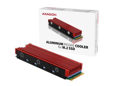 AXAGON CLR-M2 passive - M.2 SSD, 80mm SSD, ALU body, silicone thermal pads CLR-M2