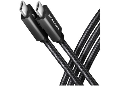 Axagon Data and charging USB 3.2 Gen 2 cable lengh 2 m. PD 100W, 5A, 4K HD video. Black braided. BUCM32-CM20AB
