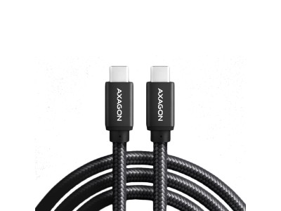 Axagon Data and charging USB 3.2 Gen1 cable lengh 3 m. PD 60W, 3A. Black braided. BUCM3-CM30AB