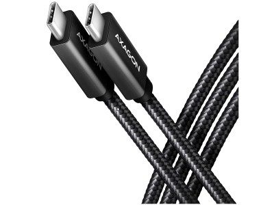Axagon Data and charging USB 480Mbps cable length 1.5 m. PD 240W, 5A. Black braided. BUCM2-CM15AB