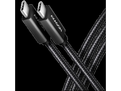 Axagon Data and charging USB 480Mbps cable length 1 m. PD 240W, 5A. Black braided. BUCM2-CM10AB