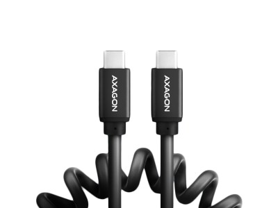 Axagon Data and charging USB 2.0 cable 1.1 m long. PD 60W, 3A. Black twisted. BUCM-CM20TB