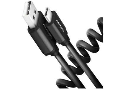 Axagon Data and charging USB 2.0 cable lengh 0.6m. 3A. Black twisted. BUCM-AM10TB