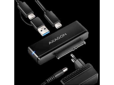 AXAGON ADSA-FPX USB-C 10Gbps - SATA 6G 2.5''/3.5'' SSD/HDD FAST PORT X adapter incl. AC, adapter USB-C - USB-A ADSA-FPX