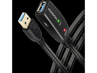 Axagon Active extension USB 3.2 Gen 1 A-M > A-F cable, 5 m long. Power supply option. ADR-305