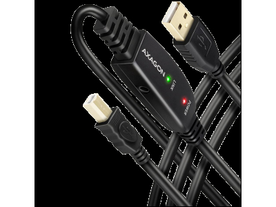Axagon Active connection USB 2.0 A-M > B-M cable, 20 m long. Power supply option. ADR-220B