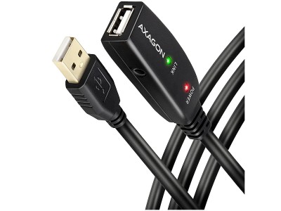 Axagon ADR-215 Active extension USB 2.0 A-M > A-F cable, 15 m long. Power supply option. ADR-215