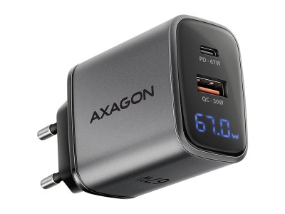 ACU-PQ67D PD3.0 & QC4+2xOUTPUTS, LCD display, wall charger 67W ACU-PQ67D
