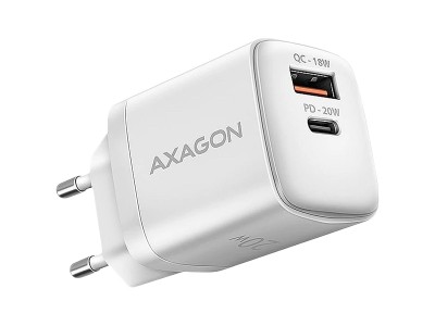 AXAGON ACU-PQ20W wall charger QC3.0/AFC/FCP + PD type-C, 20W, white ACU-PQ20W