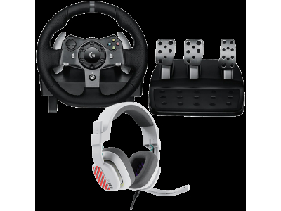 LOGITECH G920 Driving Force Racing Wheel + Astro A10 - WHITE 991-000487