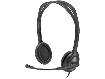 LOGITECH H111 Corded Stereo Headset - BLACK - 3.5 MM 981-000593