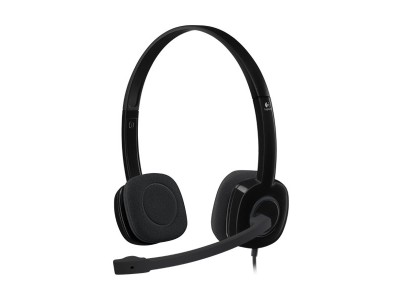 LOGITECH H151 Corded Stereo Headset - BLACK - 3.5 MM 981-000589