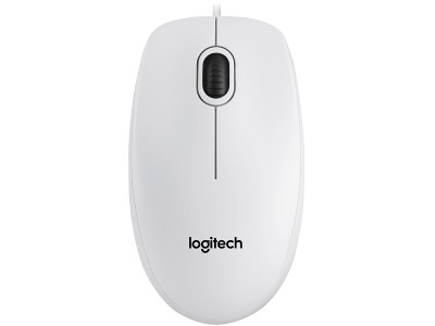 LOGITECH B100 Corded Mouse - WHITE - USB - B2B 910-003360