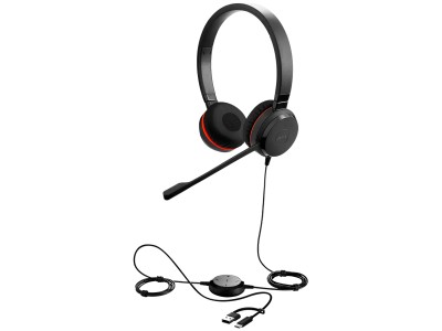 JABRA Evolve 20 SE, Stereo MS, USB C/A adapter, Leather 4999-823-369