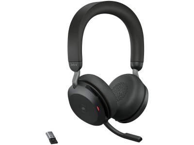 JABRA EVOLVE2 75, Link390a MS Stereo Black, EVOLVE2 75 headset Black MS, Link 380 BT adapter USB-A MS,1.2m USB-C to USB-A cable, carry pouch, warranty and warning (safety leaflets) 27599-999-999