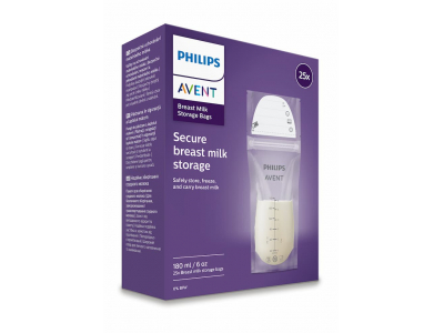 Philips Avent krūts piena uzglabāšanas maisiņi 180ml/25 gab.