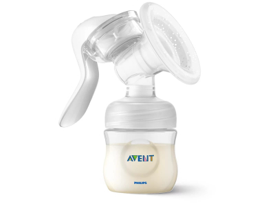 Philips Avent Lotus manuālais krūts piena sūknis ar trauciņiem piena/ēdiena uzglabāšanai (3 gab., + adapteris)