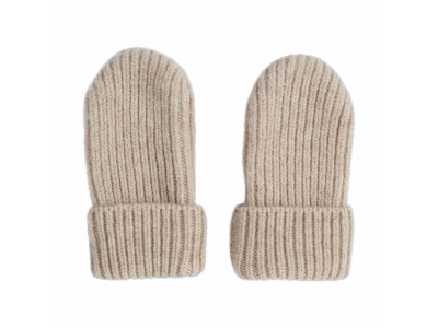 Lodger Mittens Folklore Merino vilnas bērnu cimdiņi, Beige, 0-12m