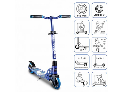 Six Degrees Aluminium Scooter skrejritenis 145 mm, zils